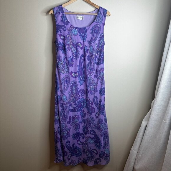 Vintage Studio 1 Dress 14W Lavender Purple Sheer Floral Feminine Fairy Coquette - Picture 1 of 12